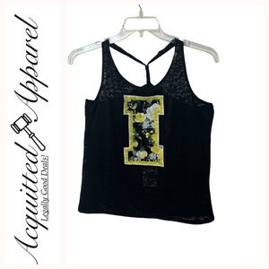 MISS FANATIC Sheer Lace Iowa Hawkeyes Tank Top NWT
